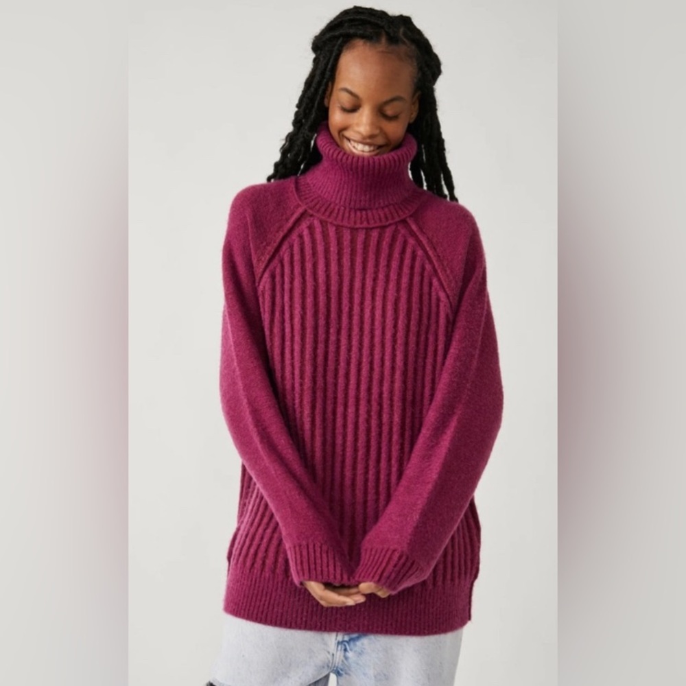 (#45)FREE PEOPLE Oversized Big City Turtleneck Sweater